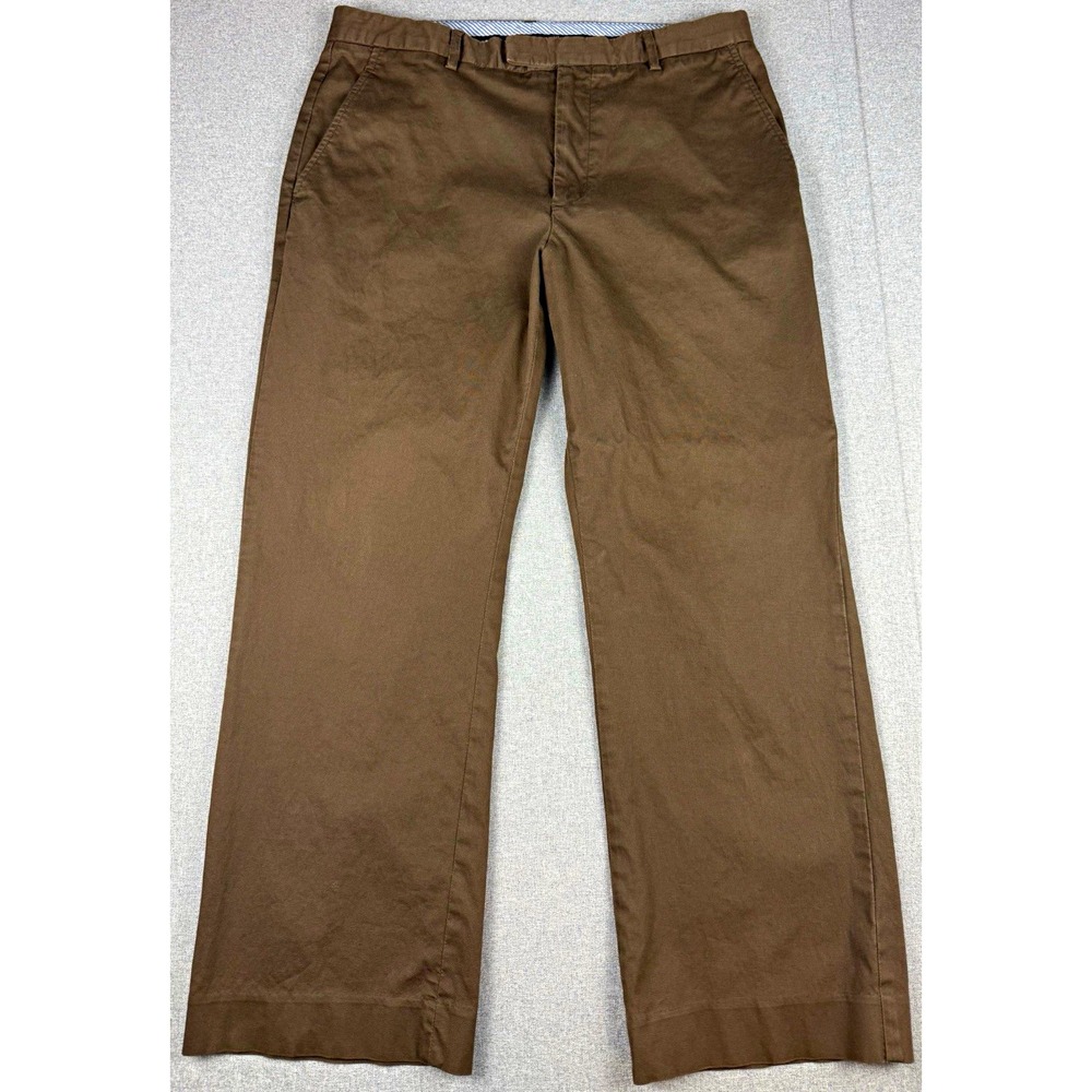 Gap Mens 36x30 Chino Pants Brown Straight Fit Flat Front Casual Khaki